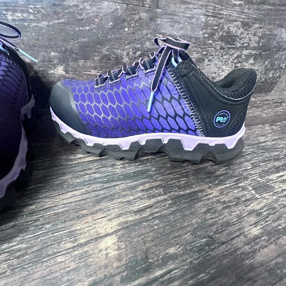 Timberland Pro Powertrain Sport Alloy Toe Work Sneaker Purple and Black - Picture 3 of 9